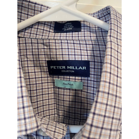 Peter Millar Collection Men's Medium Plaid Check Button Down Long Sleeve Shirt‎ - Picture 3 of 6
